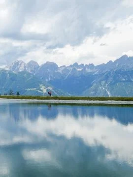 Austrian Alps, Stubai Valley Reflection Stock Photos
