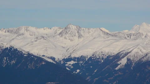 Austrian Alps under snow during sunny winter day. Stock Footage 141227088