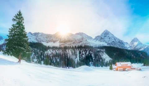 Austrian Alps in winter Stock Photos