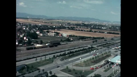 Austrian city and streets in panoramic view Stock Footage 267955729