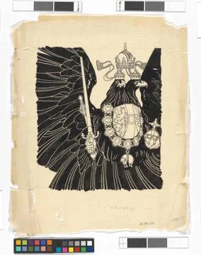 Austrian double -headed eagle (for the presentation of the court garden di... Stock Photos