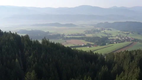 Austrian farm land overflight. Видео 160764155