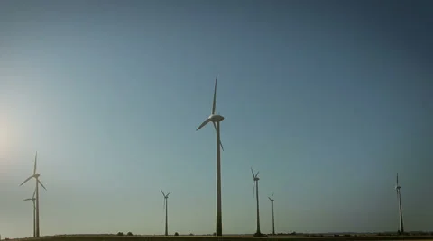 Austrian field and wind turbines Stock-Footage 48787618