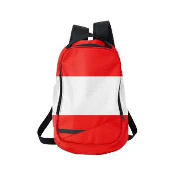 Austrian flag backpack isolated on white Stock Photos