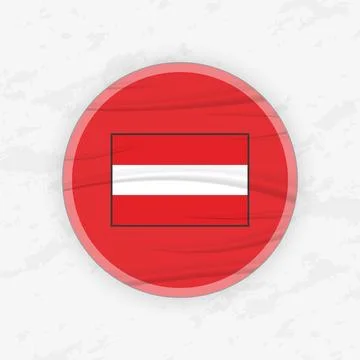 Austrian Flag in a Circular Emblem Design, Abstract Round Sticker Illustratio Stock Illustration