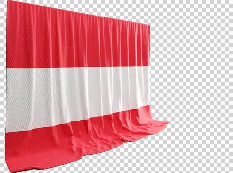 Austrian Flag Curtain in 3D Rendering Austrian Resilient Spirit Stock Illustration