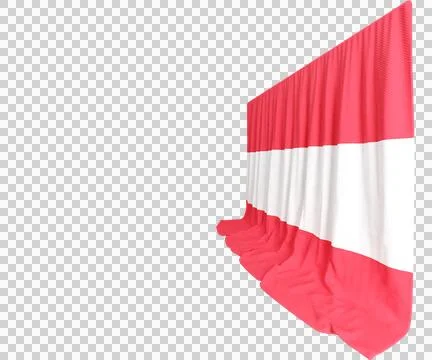 Austrian Flag Curtain in 3D Rendering Austrian Resilient Spirit Stock Illustration