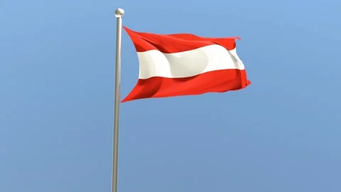 Austrian flag on flagpole. Austria flag fluttering in the wind.	 Stock Footage 168476579