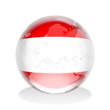 Austrian Flag Globe Stock Illustration