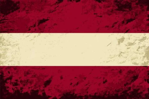 Austrian flag. Grunge background. Vector illustration Stock Illustration