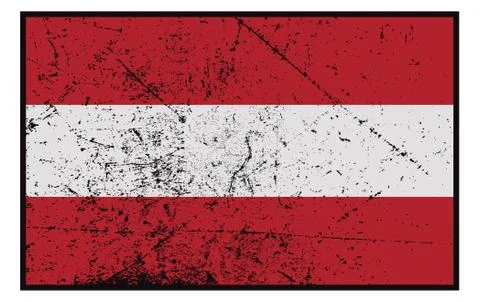 Austrian Flag Grunged Stock Illustration
