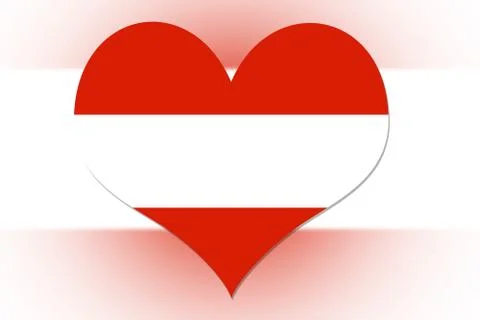 Austrian flag heart Stock Illustration