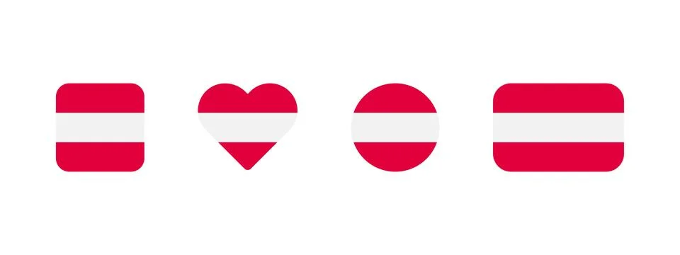 Austrian flag icon. Flag of Austria vector sign. Austrian national banner. .. Stock Illustration