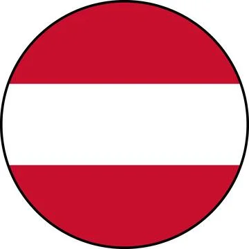 Austrian flag icon on transparent background Stock Illustration