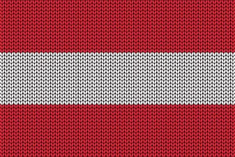 Austrian flag in knitting pattern Illustrazione stock