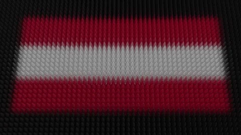 Austrian Flag Light Shining on Scrolling Bullets Video stock 283041054