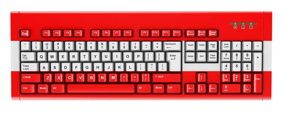 Austrian flag painted on computer keyboard. 3D rendering Illustrazione stock