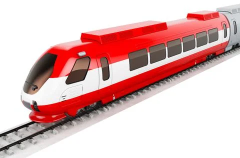 Austrian flag painted on the high speed train. Rail travel in the Austria, co Illustrazione stock