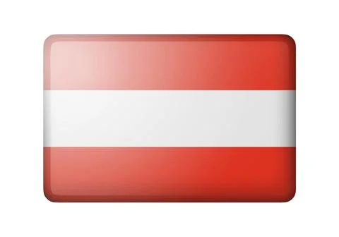 The Austrian flag. Rectangular matte icon. Isolated on white background Stock Illustration