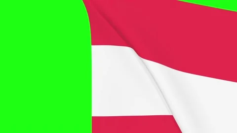 Austrian flag transition. 4k and 1080 HD footage over green screen chromakey Stock Footage 165364904