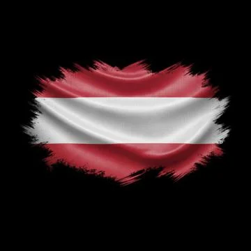 The Austrian flag waving on a black background Stock Illustration