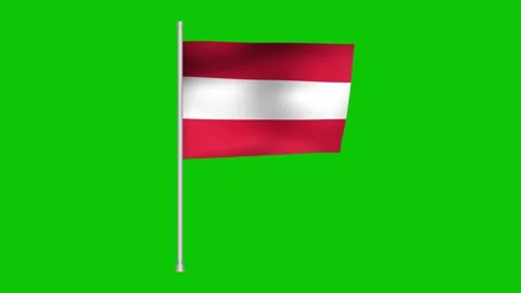 Austrian flag waving gently against a bright green screen Stock Footage 316767973