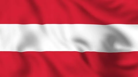 Austrian flag waving loop 4K animation video National symbol Stock Footage 309620632