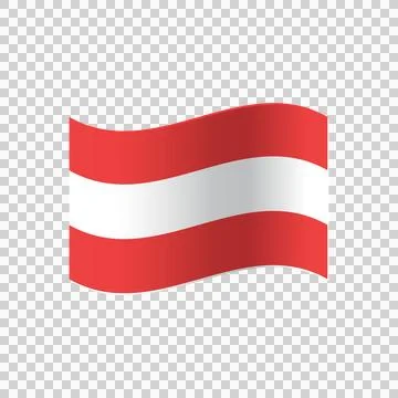 Austrian flag waving on transparent background concept. 스톡 일러스트