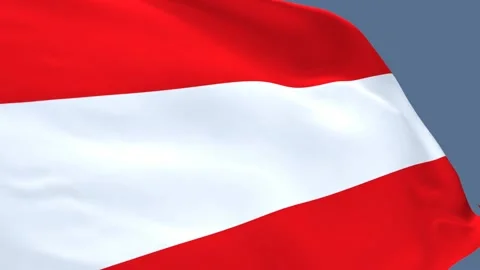 Austrian Flag, Waving In The Wind - 3D Rendering - 4K Video Stock Footage 158008940