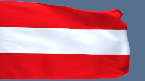 Austrian Flag, Waving In The Wind - 3D Rendering - 4K Video Stock Footage 158009021