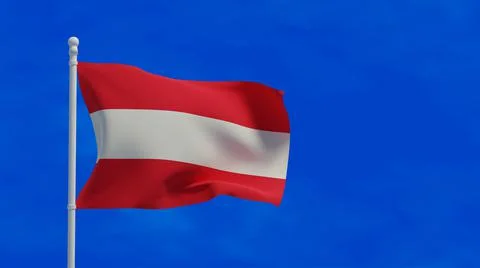 Austrian flag, waving in the wind - 3d rendering - CGI 스톡 일러스트