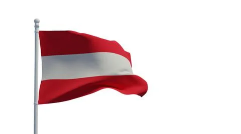 Austrian flag, waving in the wind - 3d rendering - CGI 스톡 일러스트