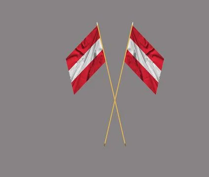 Austrian Flag Waving In The Wind . Stock Illustration