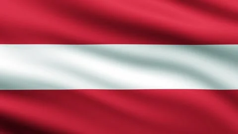 Austrian flag in the wind full screen background animation Stock Footage 264403692