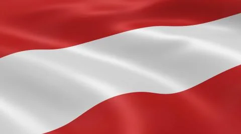 Austrian flag in the wind Stock Photos