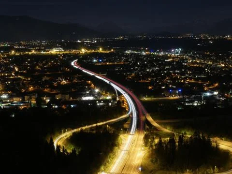 Austrian highway at night Stock Photos