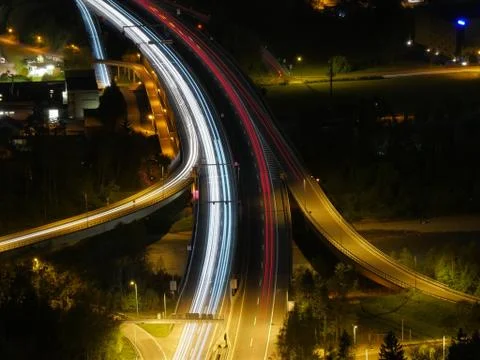 Austrian highway at night Stock Photos