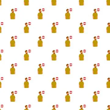 Austrian man speaking german language communication seamless pattern Stock Illustration