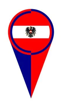 Austrian Map Pointer Location Flag 스톡 일러스트