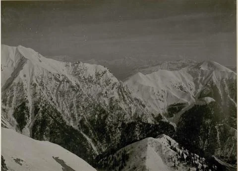 Austrian Museums, 17th-20th ct, Panorama of Pasubio, Monte Pari, Ledrose to the 스톡 사진