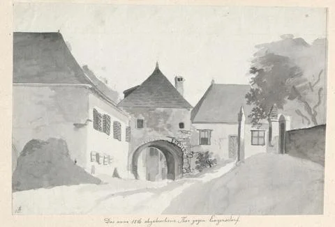 Austrian Museums, 17th-20th ct, The old Thor against Enzersdorf, aborted AO Stock Photos