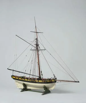 Austrian Museums, 17th-20th ct, Model or A 20-gun Cutter. Polychromed, witnessed Stock Photos
