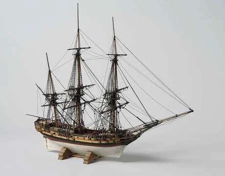 Austrian Museums, 17th-20th ct, Model or a 22-gun Frigate. Polychromed, witted Stock Photos