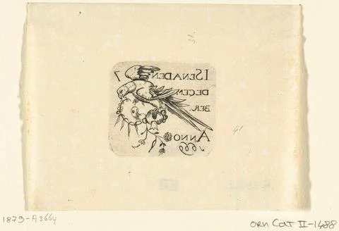 Austrian Museums, 17th-20th ct, Parrot on a fruit. Design for gold and Foto stock