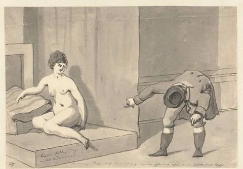 Austrian Museums, 17th-20th ct, Artist pointing to sitting model; Last college Stock Photos