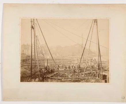 Austrian Museums, 17th-20th ct, Construction of the blue bridge in Amsterdam. Foto stock