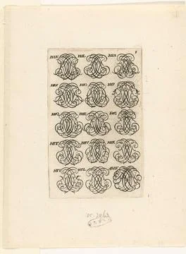 Austrian Museums, 17th-20th ct, Fifteen letter monograms (Hik-ahf); Livre Stock Photos