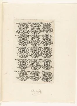 Austrian Museums, 17th-20th ct, Fifteen letter monograms (KLM head); Livre Stock Photos
