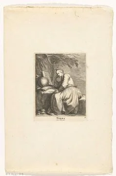 Austrian Museums, 17th-20th ct, Soil; Terra; The four elements. Seated women's Stock Photos