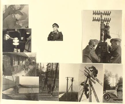 Austrian Museums, 17th-20th ct, Connection service. Album leaf with a collage of Stock Photos